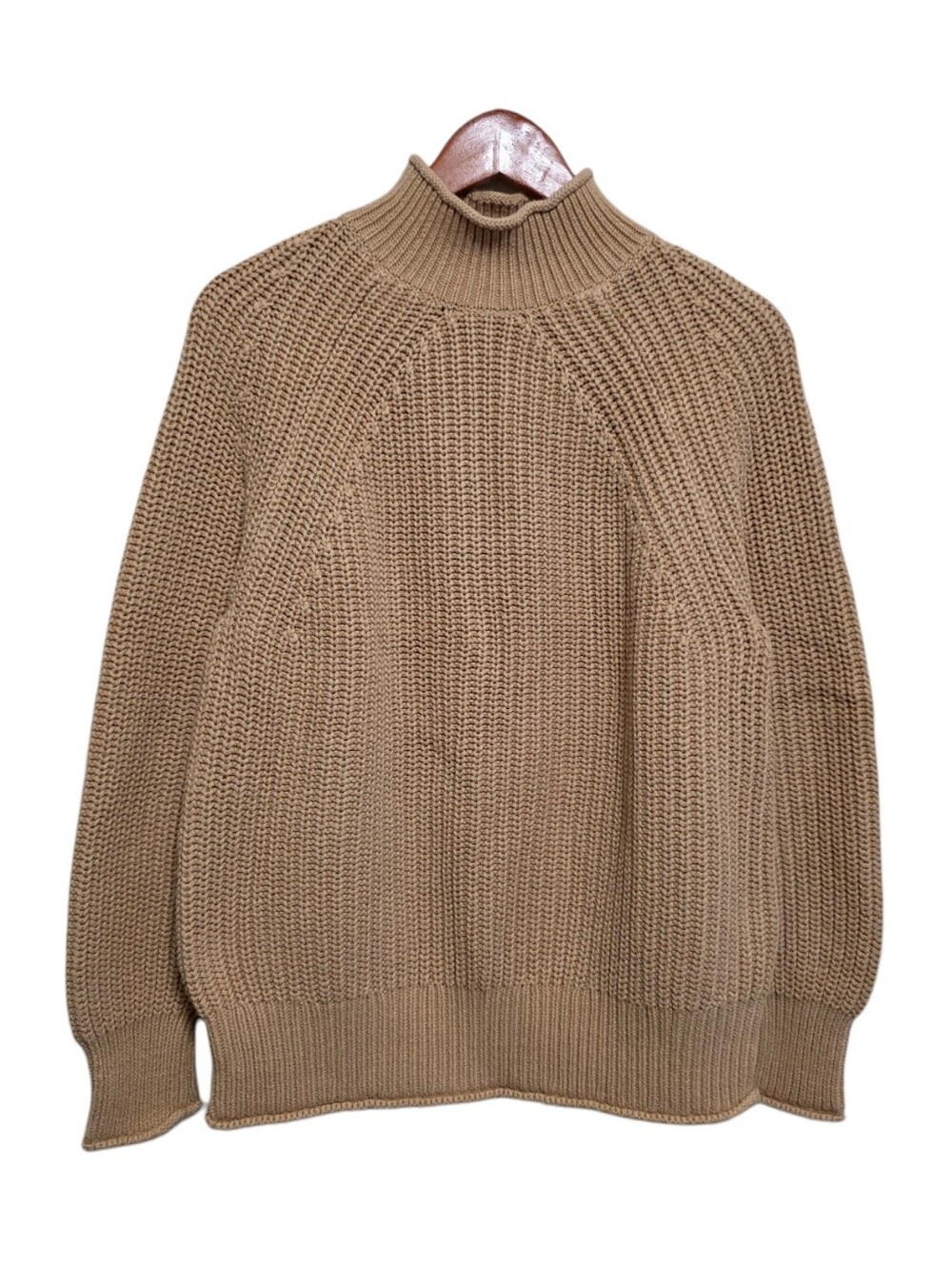 J. Crew Relaxed Rollneck Sweater in Sandy Beach Size Medium - Picture 2 of 4